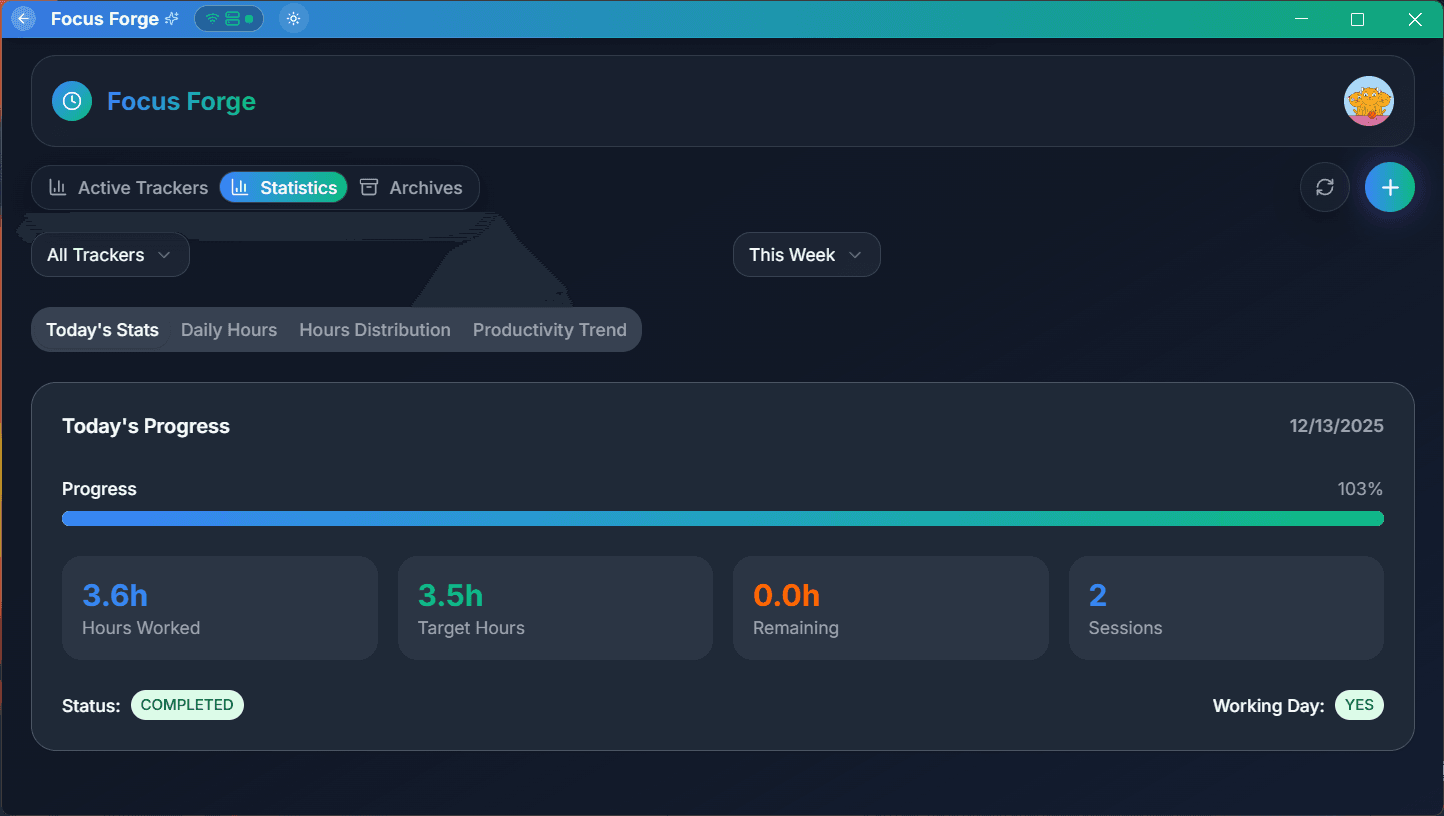 Focus Forge - Cross Platform ElectronJS App